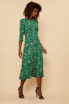 Wallis Green Floral Slash Neck Jersey Midi Dress thumbnail 2