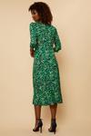 Wallis Green Floral Slash Neck Jersey Midi Dress thumbnail 3
