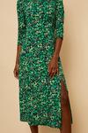 Wallis Green Floral Slash Neck Jersey Midi Dress thumbnail 4
