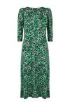Wallis Green Floral Slash Neck Jersey Midi Dress thumbnail 5