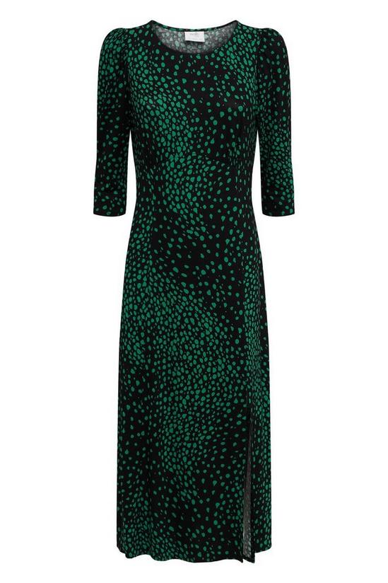 Wallis Petite Green Spot Slash Neck Jersey Dress 5