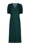 Wallis Green Spot Jersey Button Through Midi Dress thumbnail 5