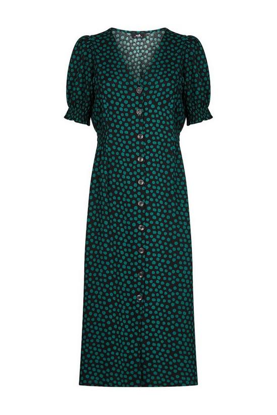 Wallis Green Spot Jersey Button Through Midi Dress 5