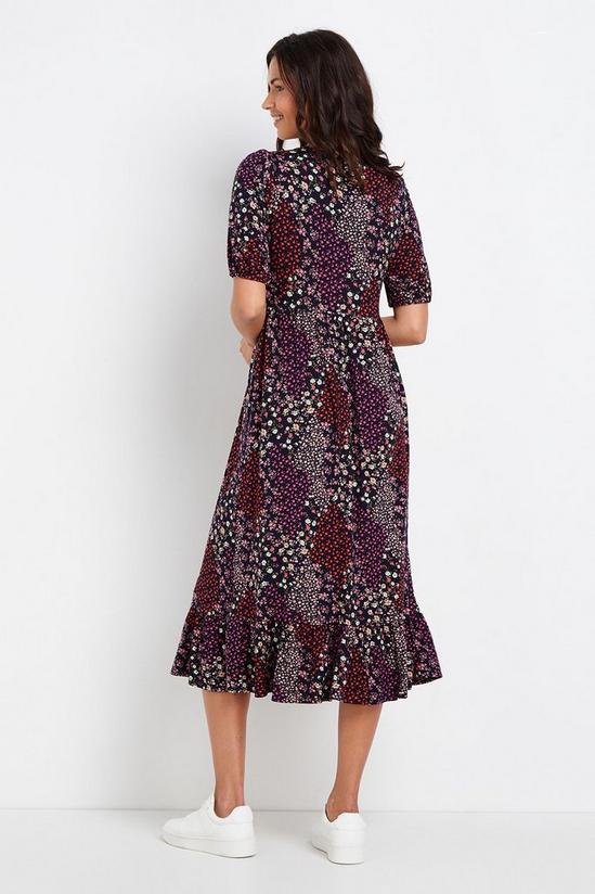 Wallis Berry Ditsy Floral Tiered Jersey Midi Dress 3