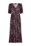 Wallis Berry Ditsy Floral Tiered Jersey Midi Dress thumbnail 5