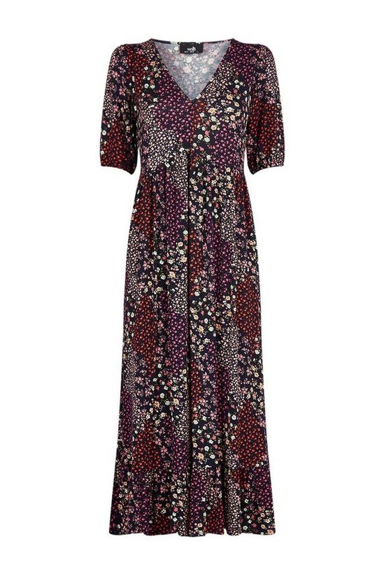 Wallis Berry Ditsy Floral Tiered Jersey Midi Dress 5