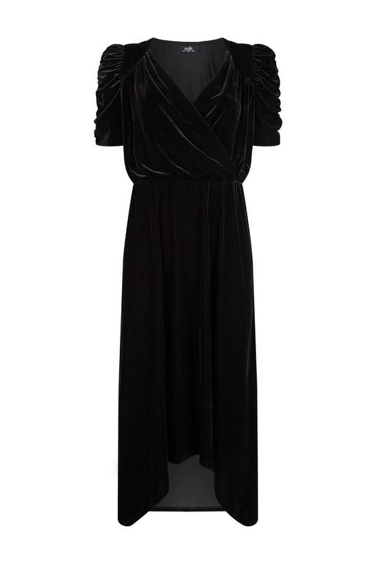Wallis Ruched Sleeve Velvet Dress 5