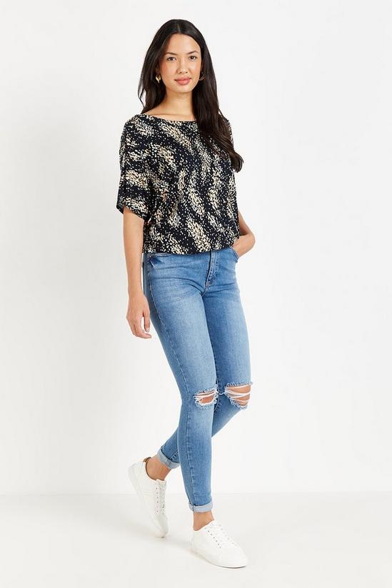 Wallis Black Mineral Banded Jersey Top 2