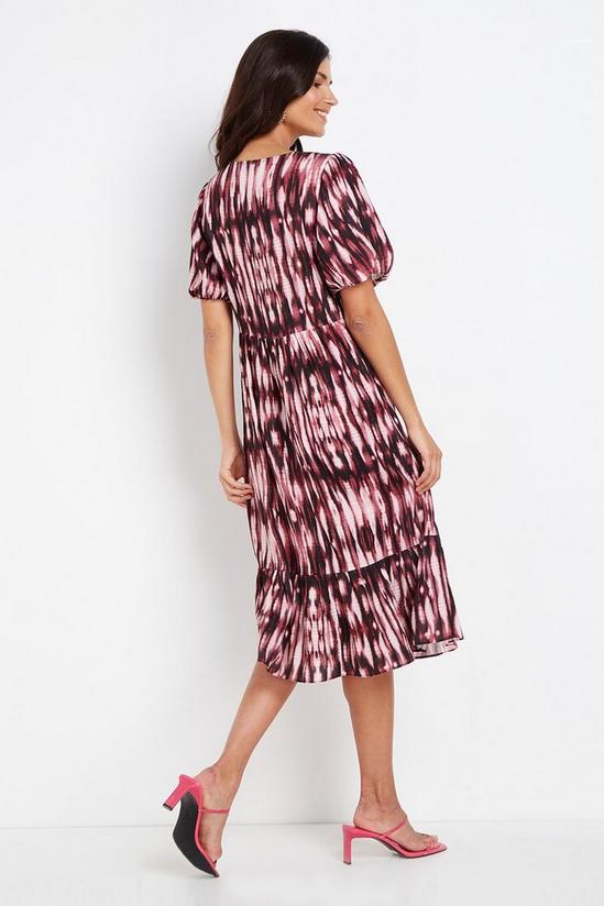 Wallis Berry Tie Dye Puff Sleeve Tiered Dress 3