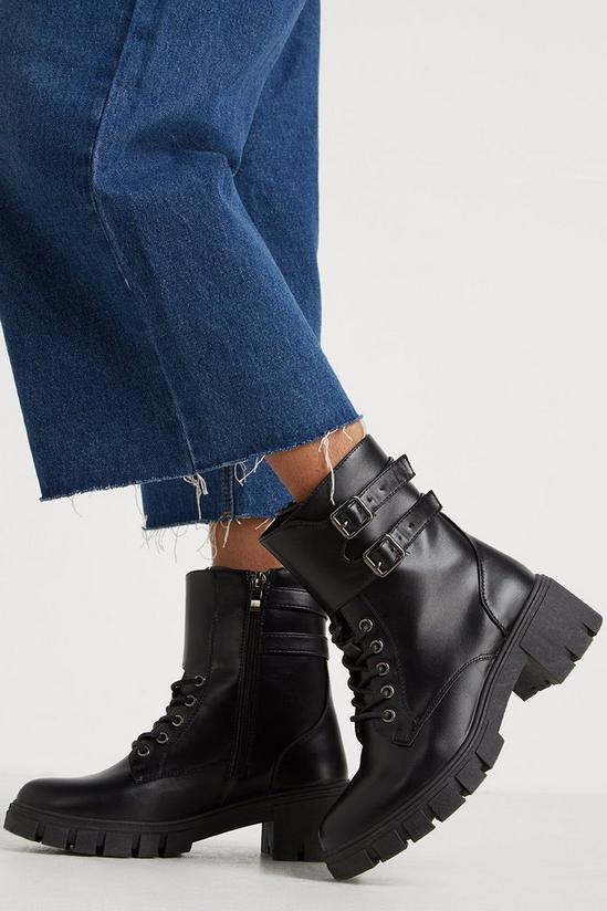Wallis Mario Buckle Detail Lace Up Boot 4