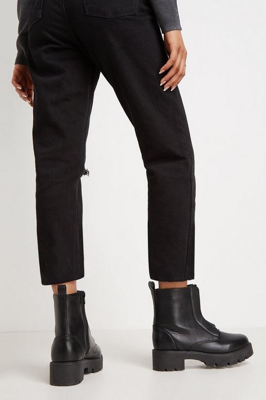 Wallis Ada Black Faux Leather Zip Front Boots 3