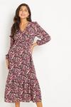 Wallis Berry Ditsy Floral Tiered Wrap Dress thumbnail 2
