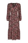 Wallis Berry Ditsy Floral Tiered Wrap Dress thumbnail 5