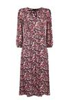 Wallis Tall Berry Floral Button Through Midi Dress thumbnail 5