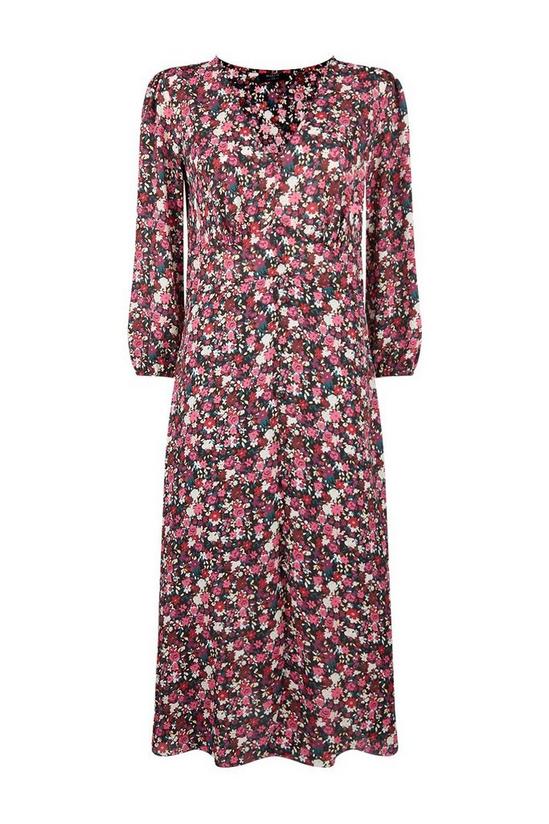 Wallis Tall Berry Floral Button Through Midi Dress 5
