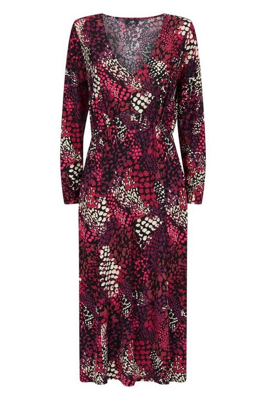 Wallis Berry Snake Jersey Split Midi Dress 5