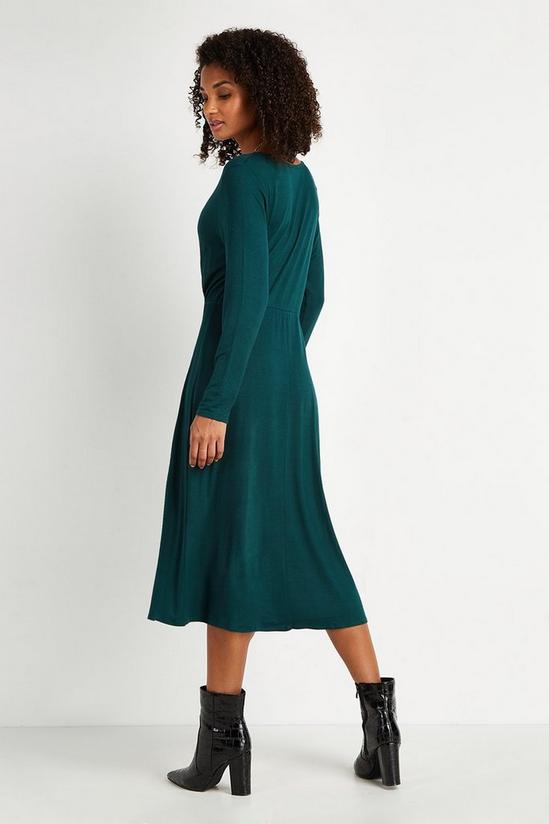 Wallis Green Jersey Split Midi Dress 3
