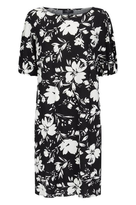 Wallis Tall Black Floral Puff Sleeve Shift Dress 5
