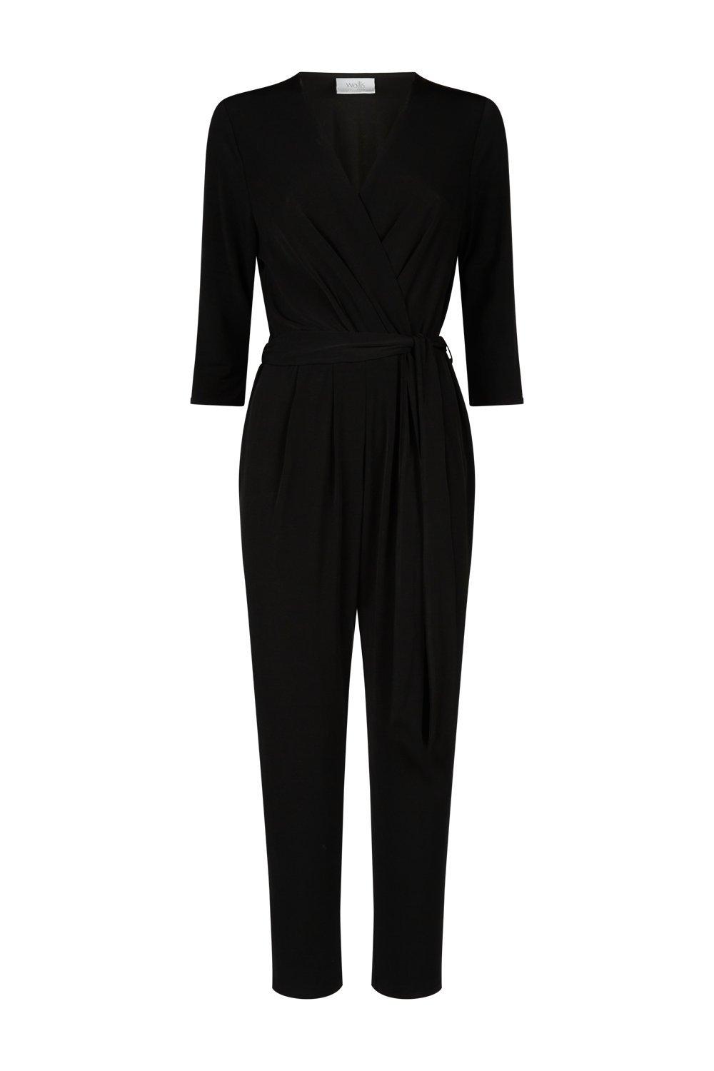 Wallis petite hot sale black jumpsuit