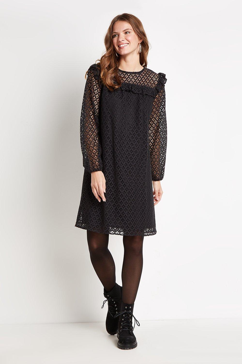 Wallis black 2025 lace dress