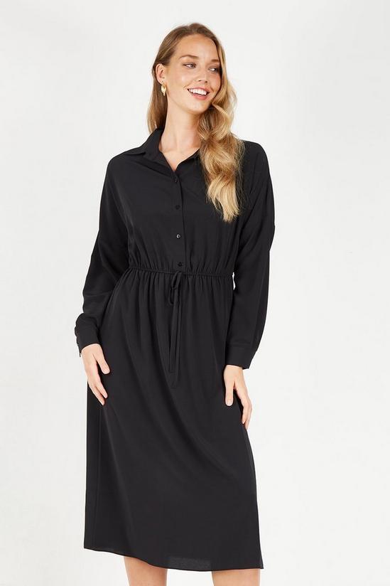 Wallis Black Drawstring Shirt Dress 2