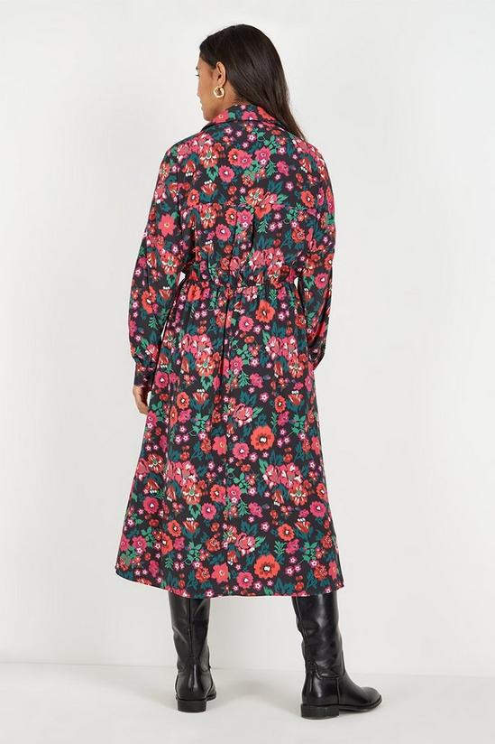 Wallis Berry Drawstring Floral Shirt Dress 3