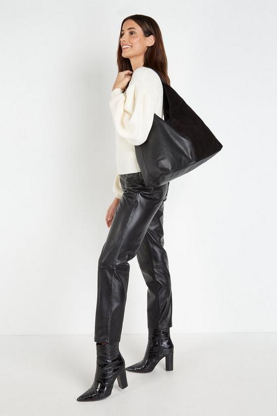 Wallis Luxe Leather And Suede Mix Hobo 1