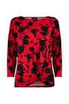 Wallis Red Floral Jersey Knot Side Top thumbnail 5