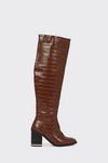 Wallis Hadley Croc Heeled Long Boots thumbnail 2