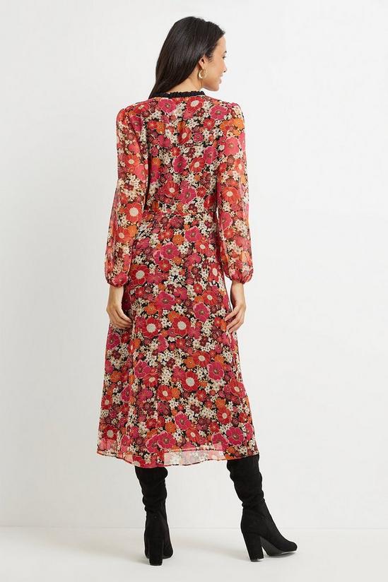 Wallis Tall Floral Micro Ruffle Midi Dress 3