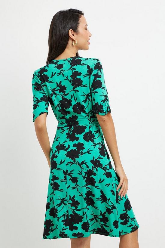 Wallis Green Floral Jersey Wrap Dress 3