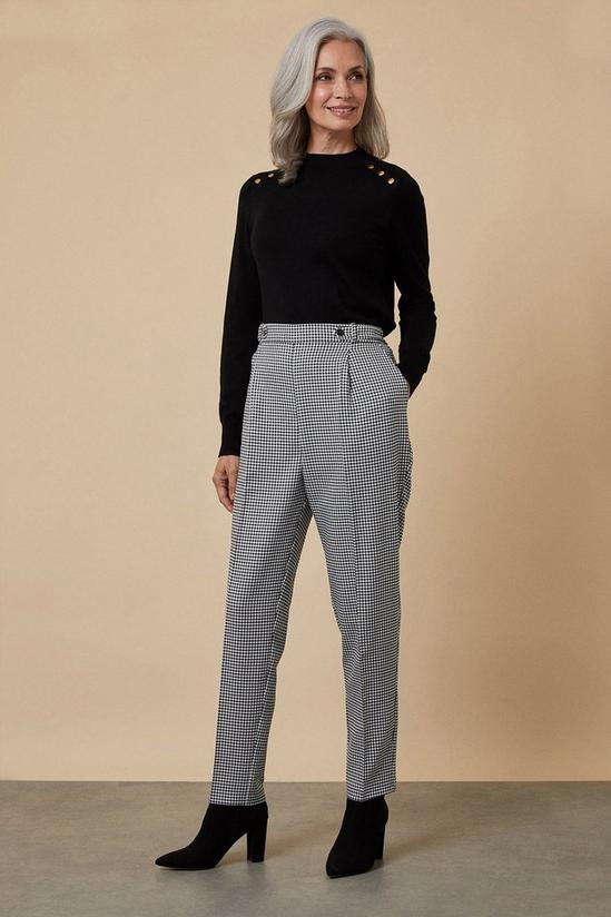 Wallis Button Tab Dog Tooth Trousers 1