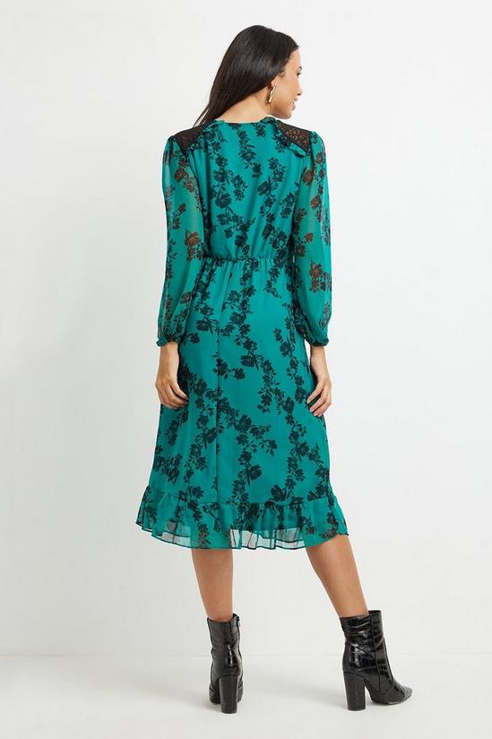 Wallis Trailing Floral Lace Shoulder Midi Dress 3