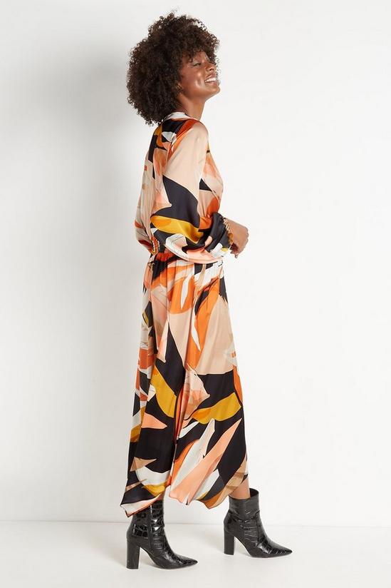 Wallis Tall Ochre Abstract Twist Front Dress 3