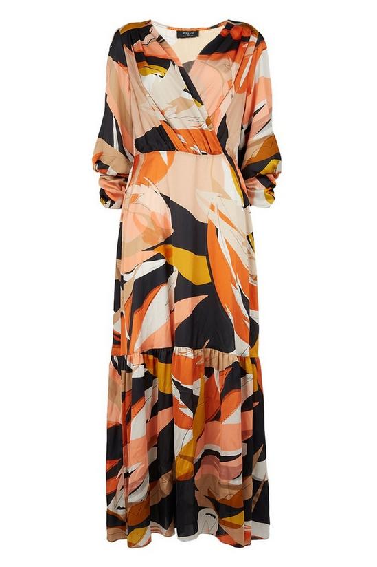 Wallis Tall Ochre Abstract Twist Front Dress 5