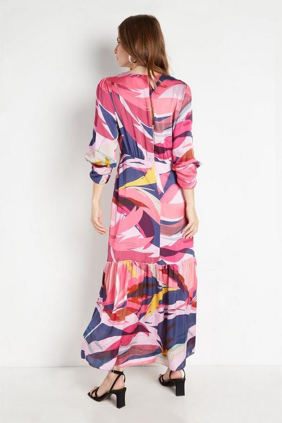 Wallis Navy Abstract Ruched Cuff Midi Dress 3