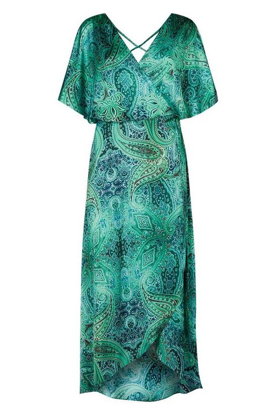 Wallis Green Paisley Cape Sleeve Dress 5