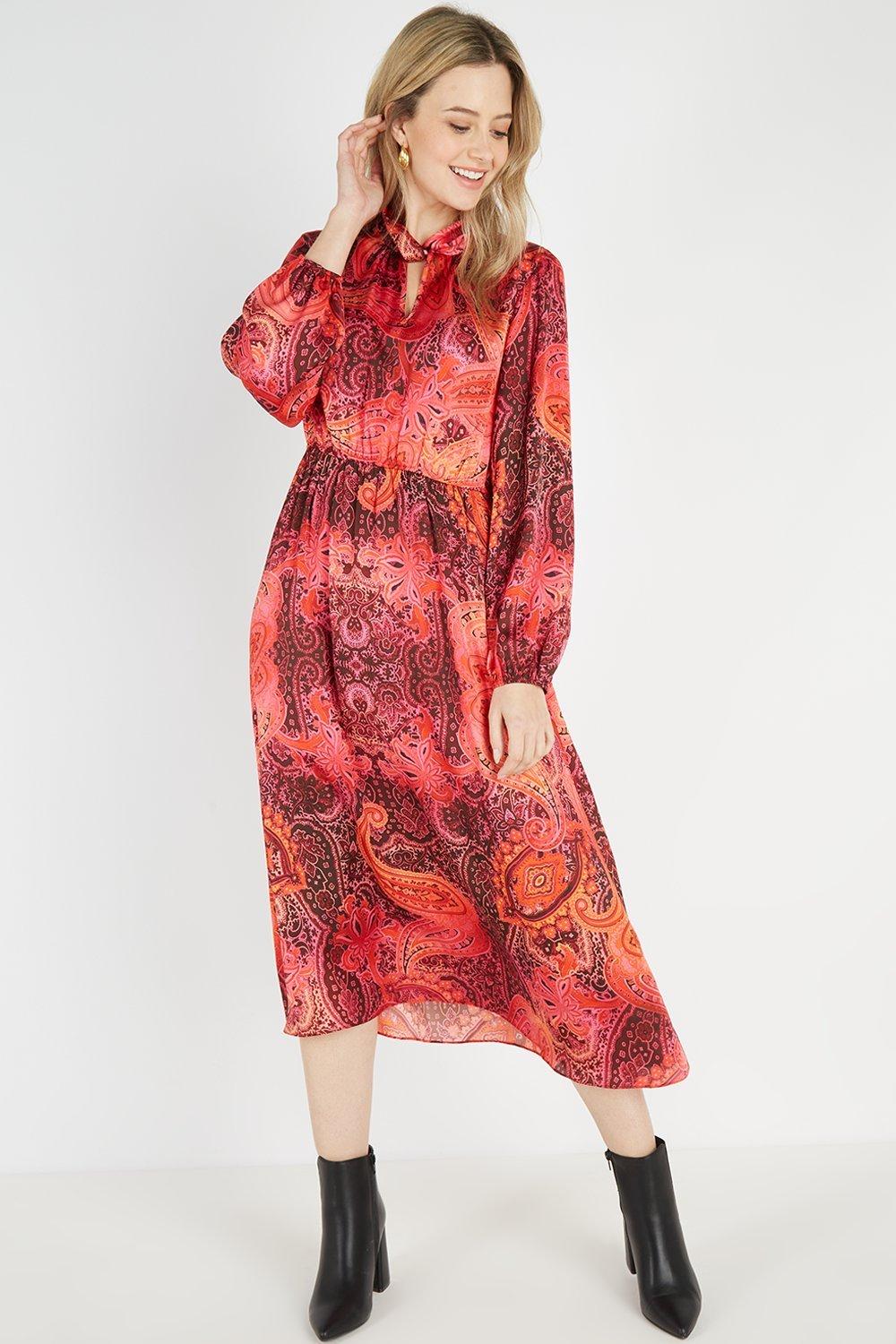 Wallis red 2025 paisley dress