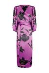 Wallis Purple Shadow Floral Wrap Belted Dress thumbnail 5