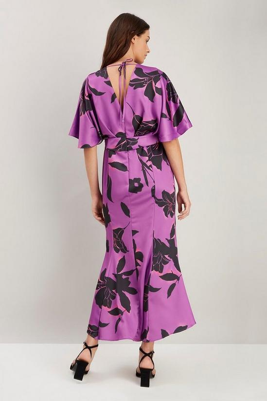 Wallis Purple Shadow Floral Knot Front Dress 3