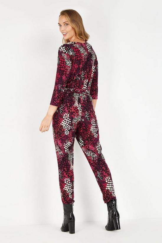 Wallis Berry Snake Print Jersey Jumpsuit 3