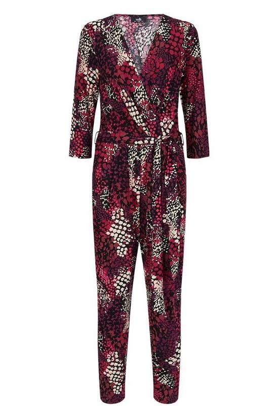 Wallis Berry Snake Print Jersey Jumpsuit 5