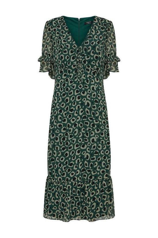Wallis Tall Green Animal Midi Tea Dress 5