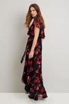 Wallis Red Sketch Floral Cape Sleeve Dress thumbnail 3