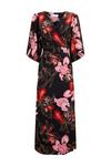 Wallis Petite Red And Pink Floral Wrap Belted Dress thumbnail 5