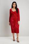 Wallis Petite Red Glitter Velvet Body Con Dress thumbnail 1