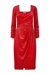 Wallis Petite Red Glitter Velvet Body Con Dress thumbnail 5