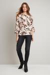 Wallis Scattered Animal Floral Flute Sleeve Top thumbnail 1