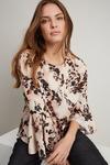 Wallis Scattered Animal Floral Flute Sleeve Top thumbnail 2