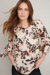 Wallis Scattered Animal Floral Flute Sleeve Top thumbnail 4